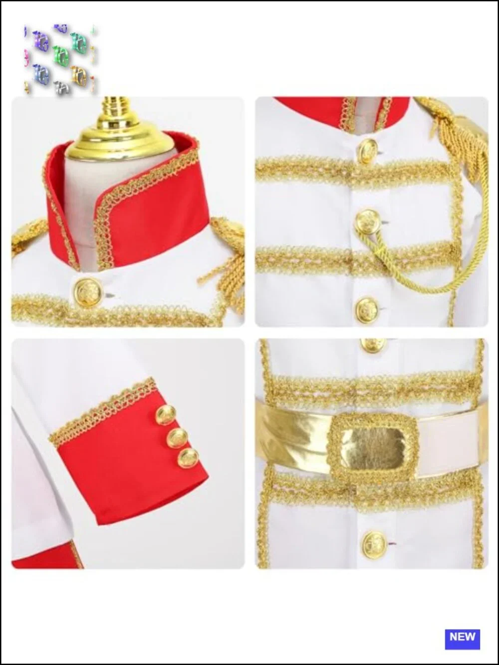 Kids Prince Charming Costume Set, Royal Prince Uniform for Boys Ages 4-9